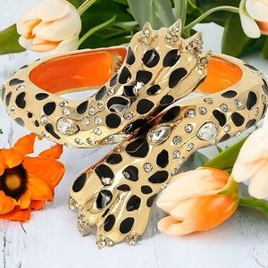 Betsey Johnson Leopard Claw Hinged Bangle